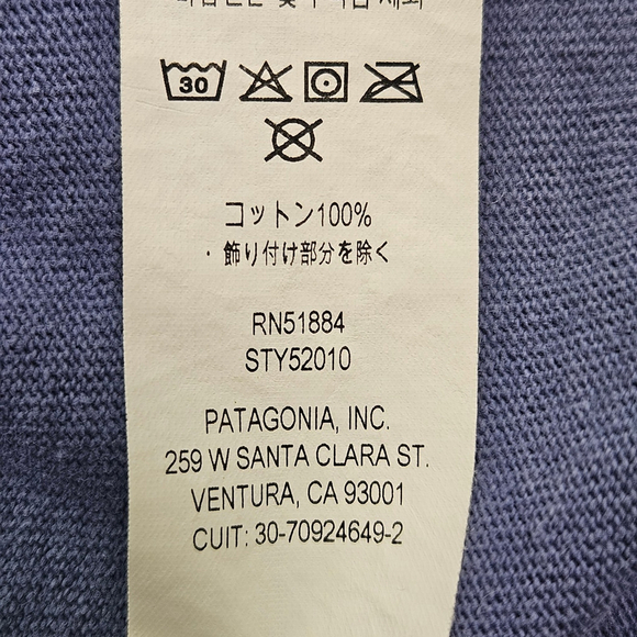 Patagonia Mens Large Cotton in Conversion Pocket Tee Midweight Blue Regular Fit - Picture 11 of 15